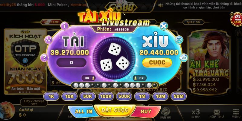 tài xỉu livestream
